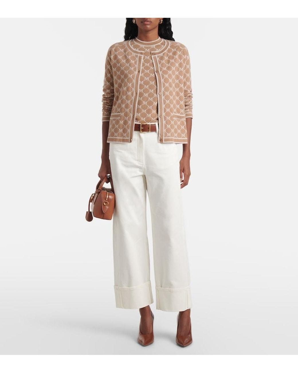Max Mara Brown Portici Wool And Cashmere Sweater