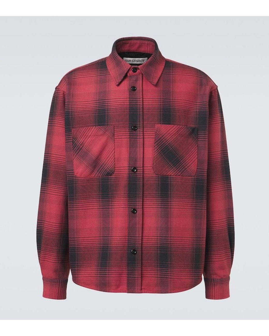 Our Legacy Red Checked Cotton Shirt for men