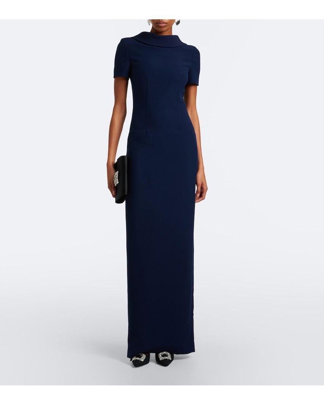 Roland Mouret Blue Crepe Gown