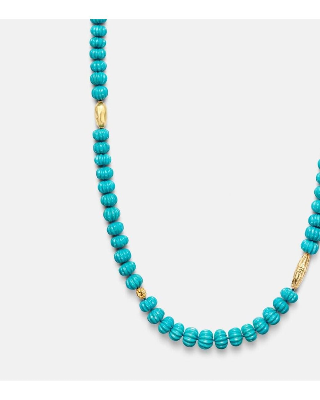 Ileana Makri Blue Horizon 18Kt And 9Kt Beaded Necklace With Turquoises