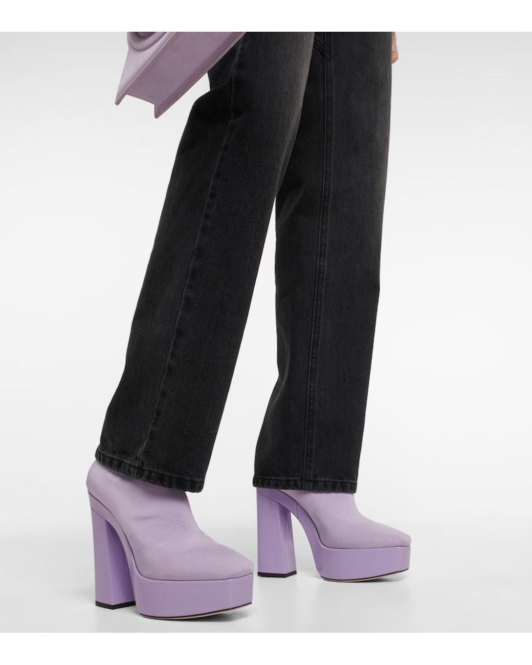 Jimmy Choo Purple Giome Sock Ankle Boots