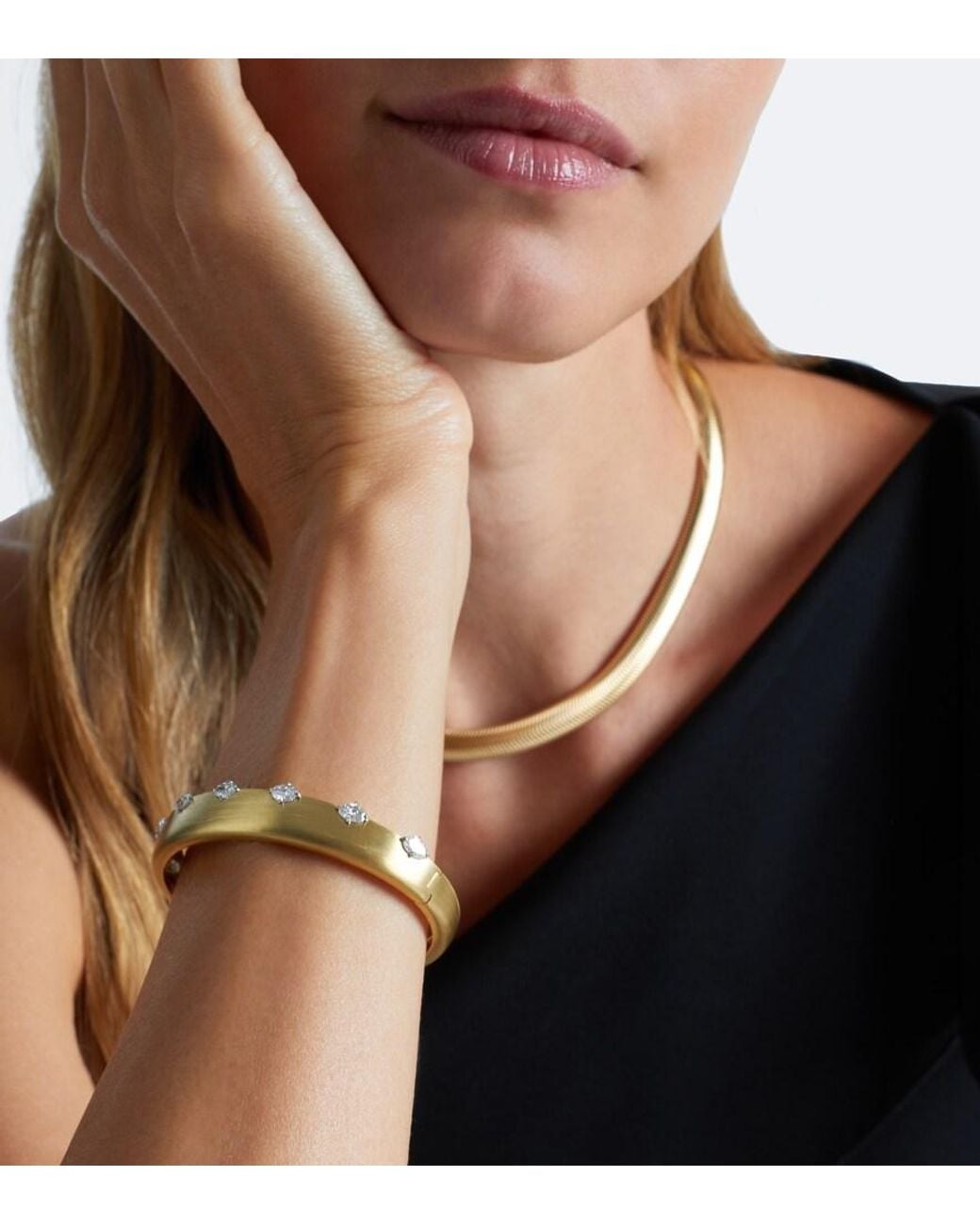 Nikos Koulis White Me 18Kt Bangle With Diamonds