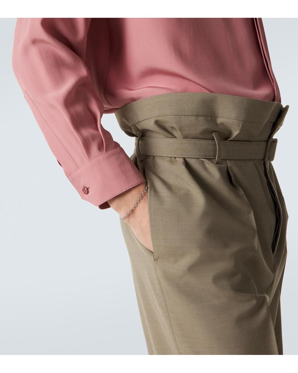 Bracelet A Logo Saint Laurent pour homme en coloris White