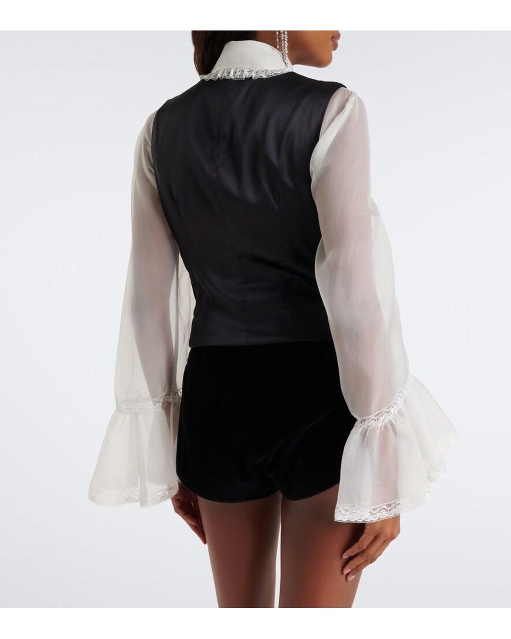 Dolce & Gabbana Black Cotton And Silk-Blend Velvet Shorts