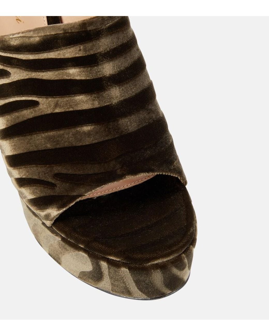 Gianvito Rossi Black Holly Zebra-Print Platform Mules