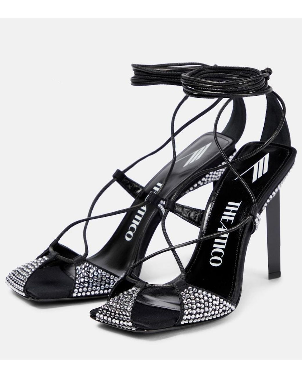 The Attico Black Adele Embellished Sandals