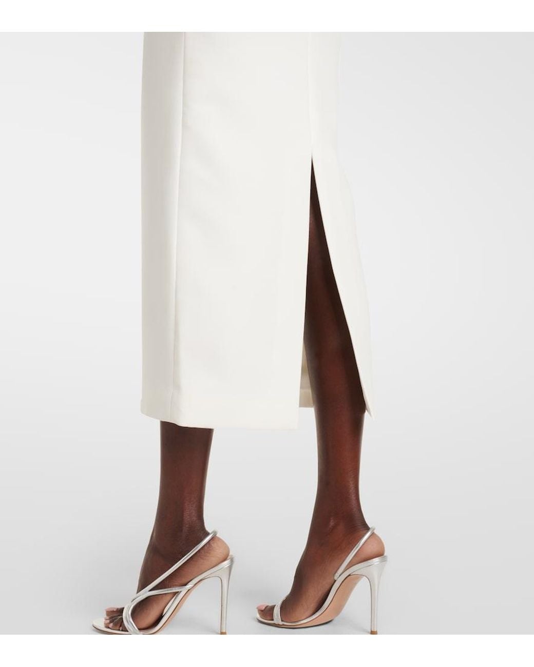 Roland Mouret White Embellished Crepe Cocktail Dress