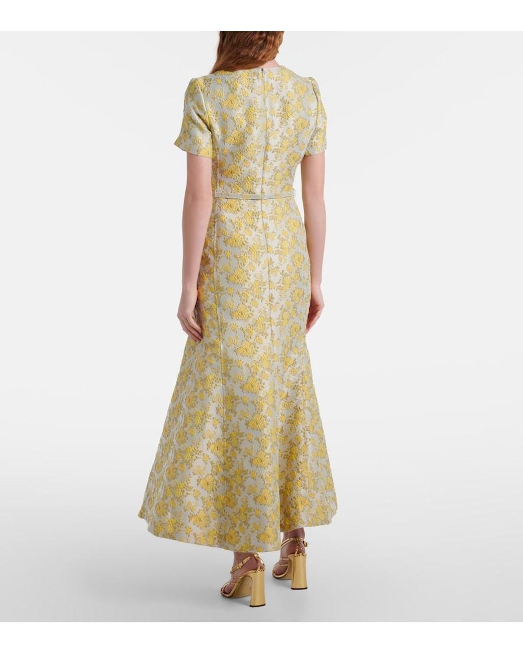 Jonathan Simkhai Yellow Caraline Floral Jacquard Cocktail Dress