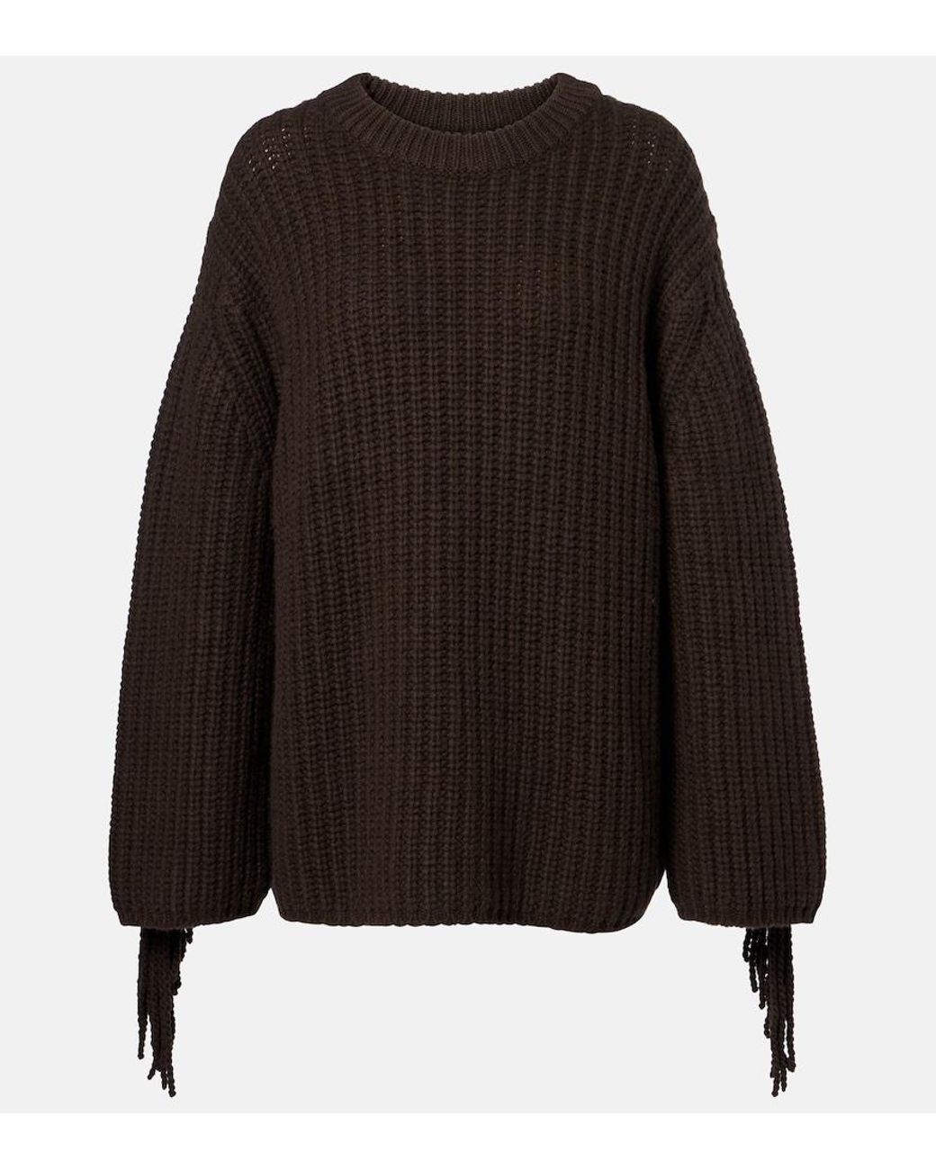 Lisa Yang Black Hilma Fringed Oversized Sweater