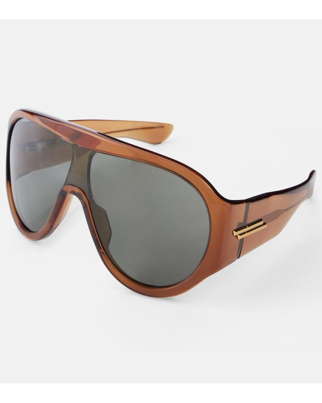 Bottega Veneta Gray Scudo Shield Sunglasses