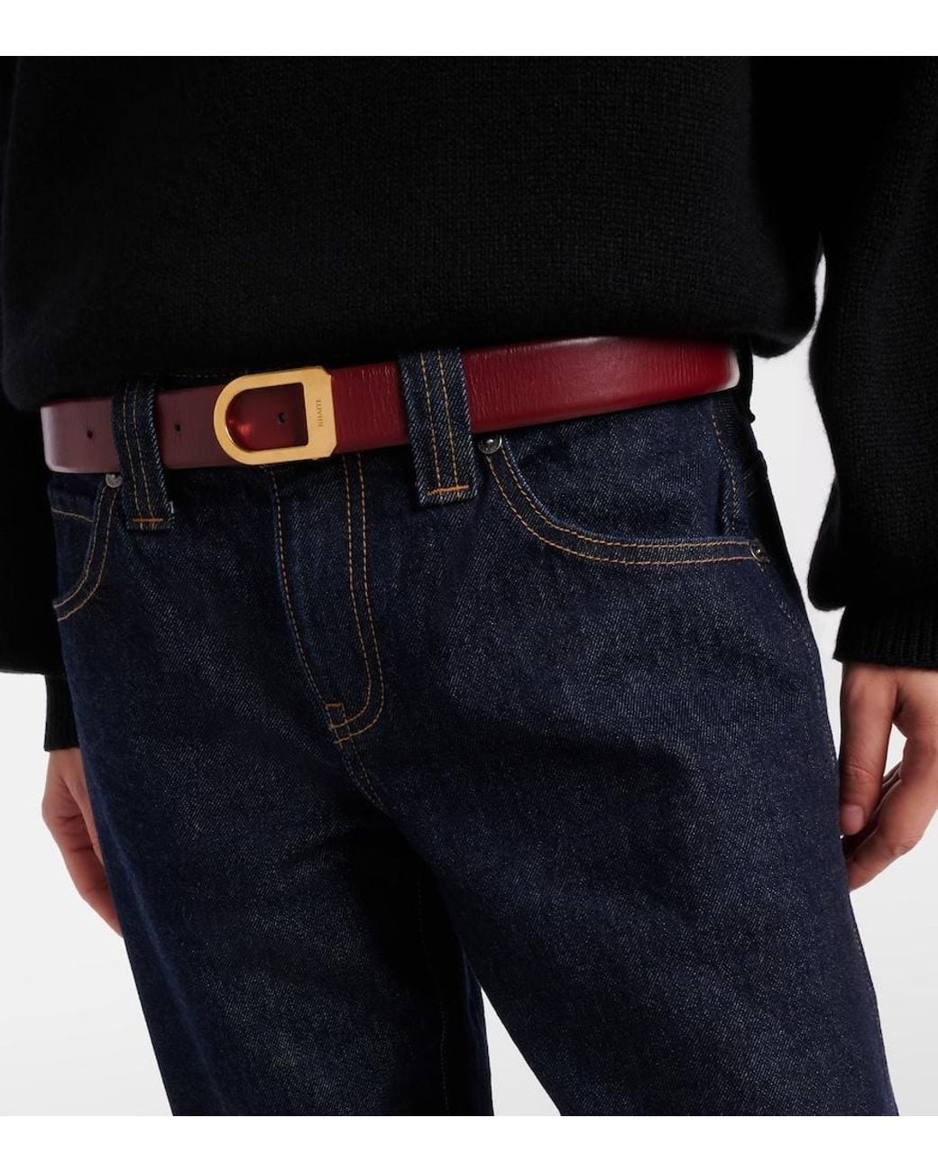 Khaite Brown Saddle Leather Belt