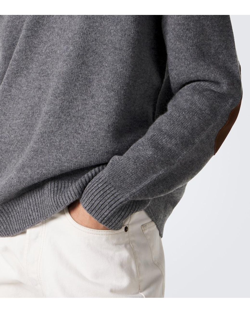 Prada Gray Virgin Wool Sweater for men