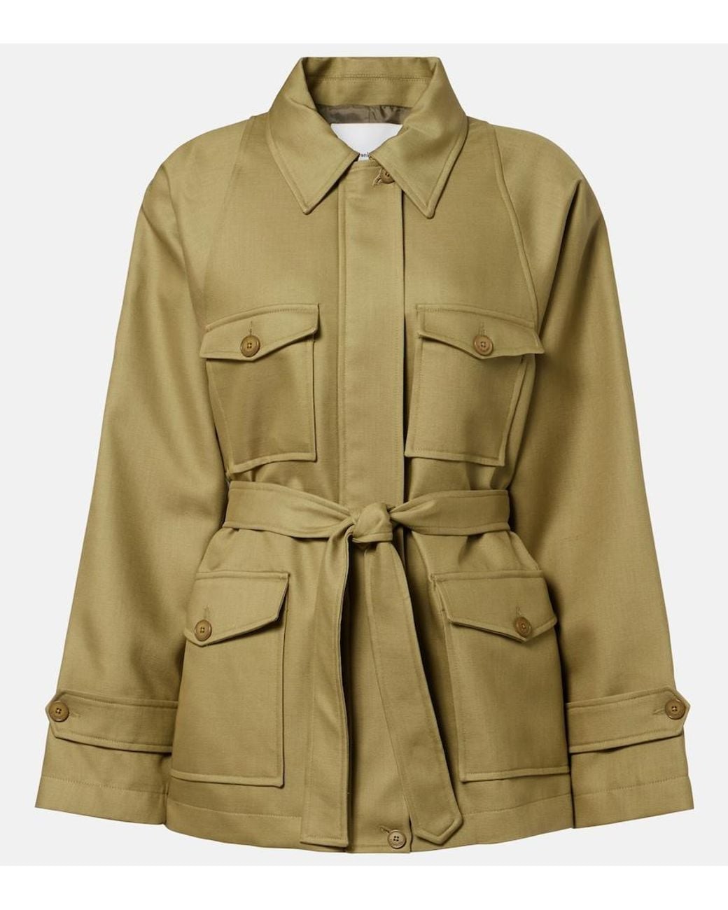 Frankie Shop Green Kelia Belted Padded Jacket