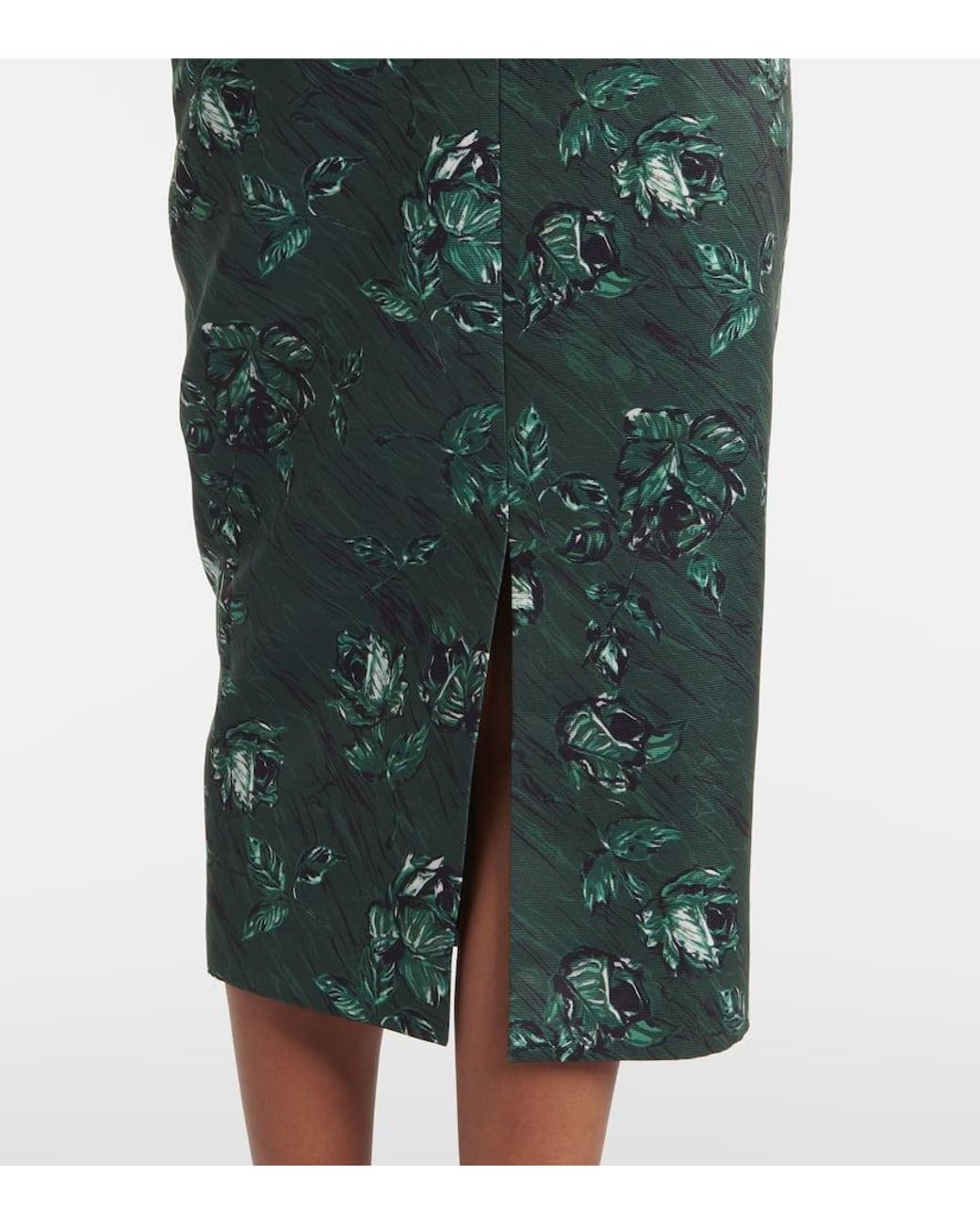 Emilia Wickstead Green Bleistiftrock Lorelei Aus Faille