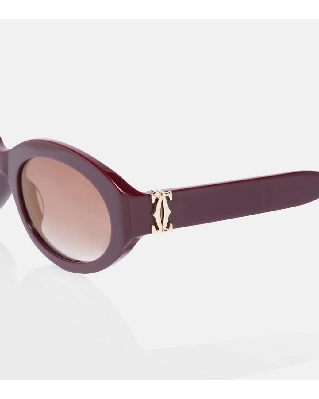 Cartier Brown Signature C Oval Sunglasses
