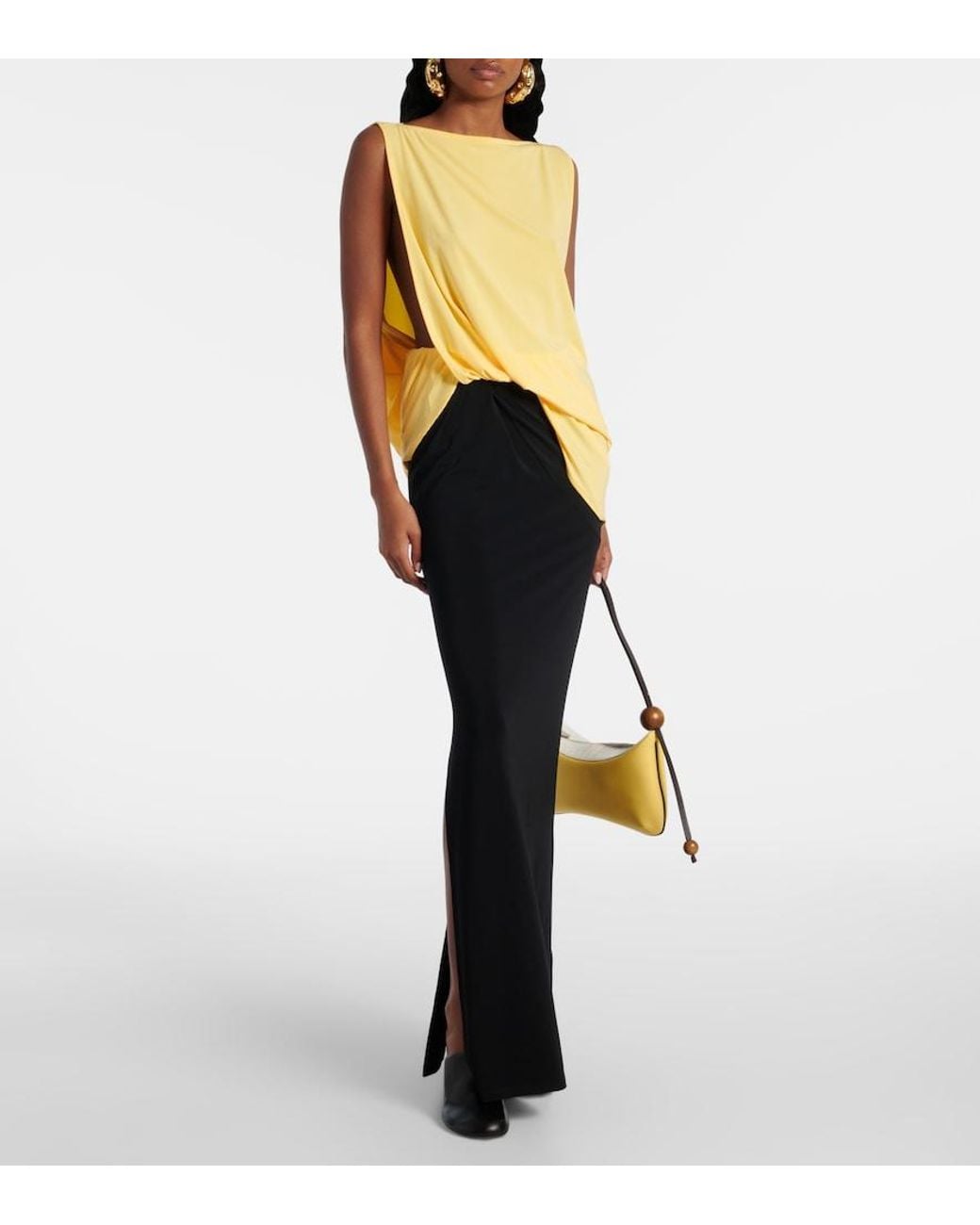 Jacquemus Black Peplo Maxi Skirt