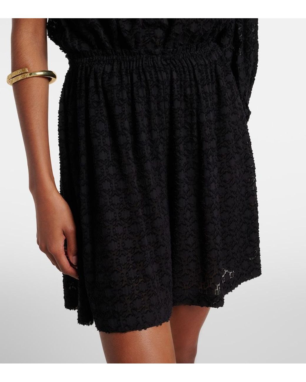 Eres Black Inoubliable Silk And Cotton Jacquard Shorts