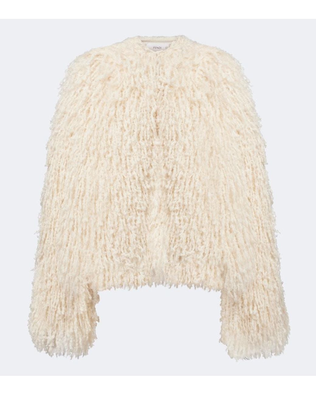 Fendi Natural Mohair, Cashmere, Silk, And Wool Jacket