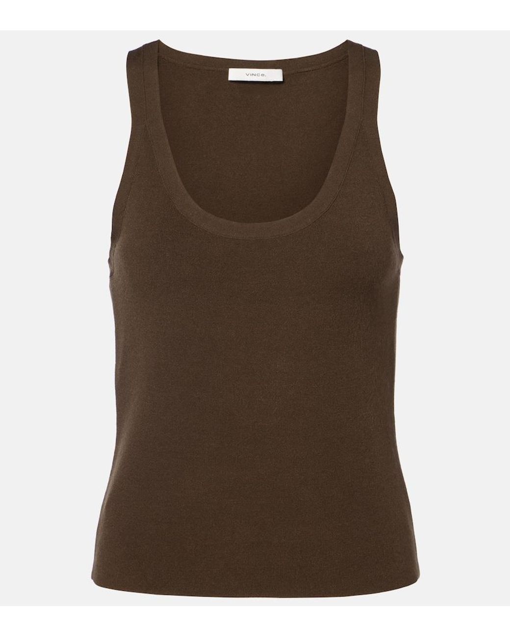 Vince Brown Knitted Tank Top