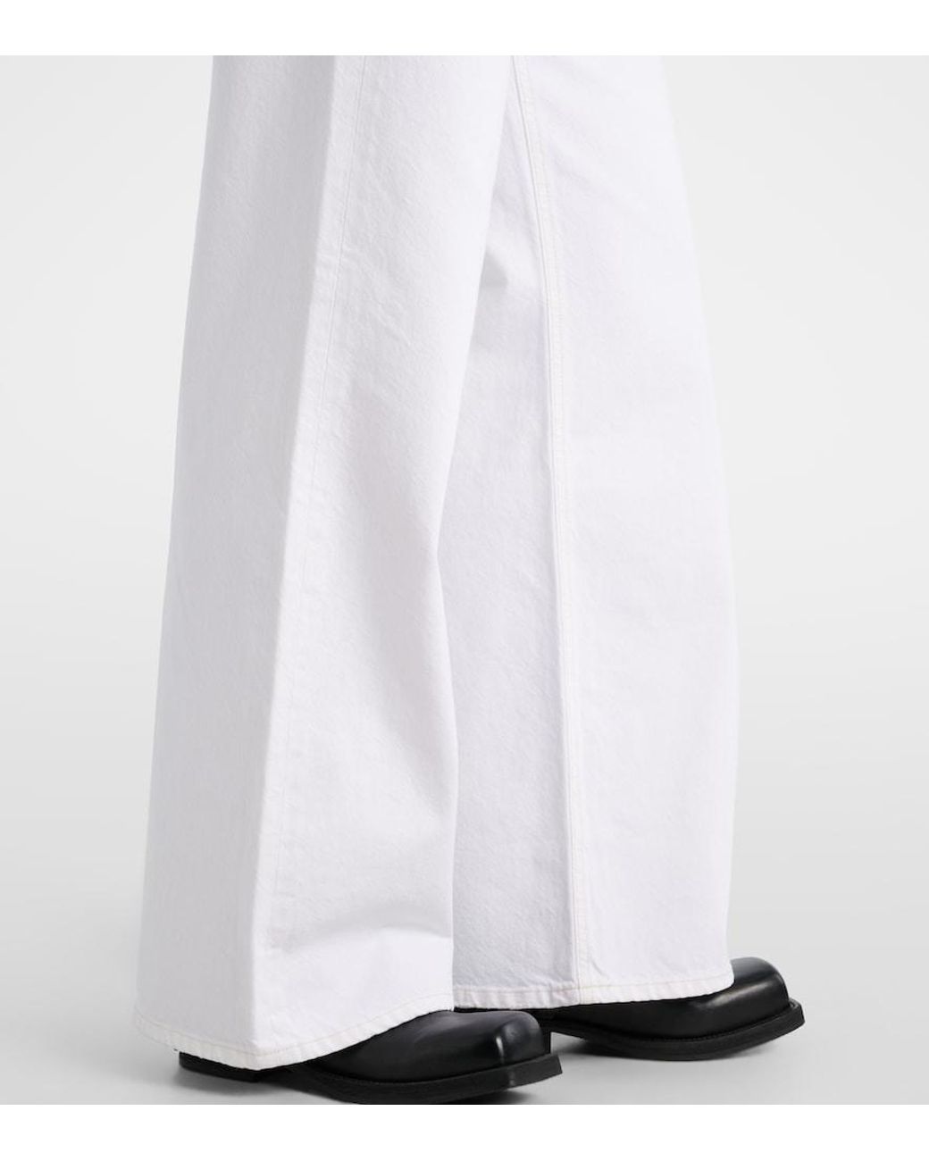 Agolde White Dame High-Rise Wide-Leg Jeans