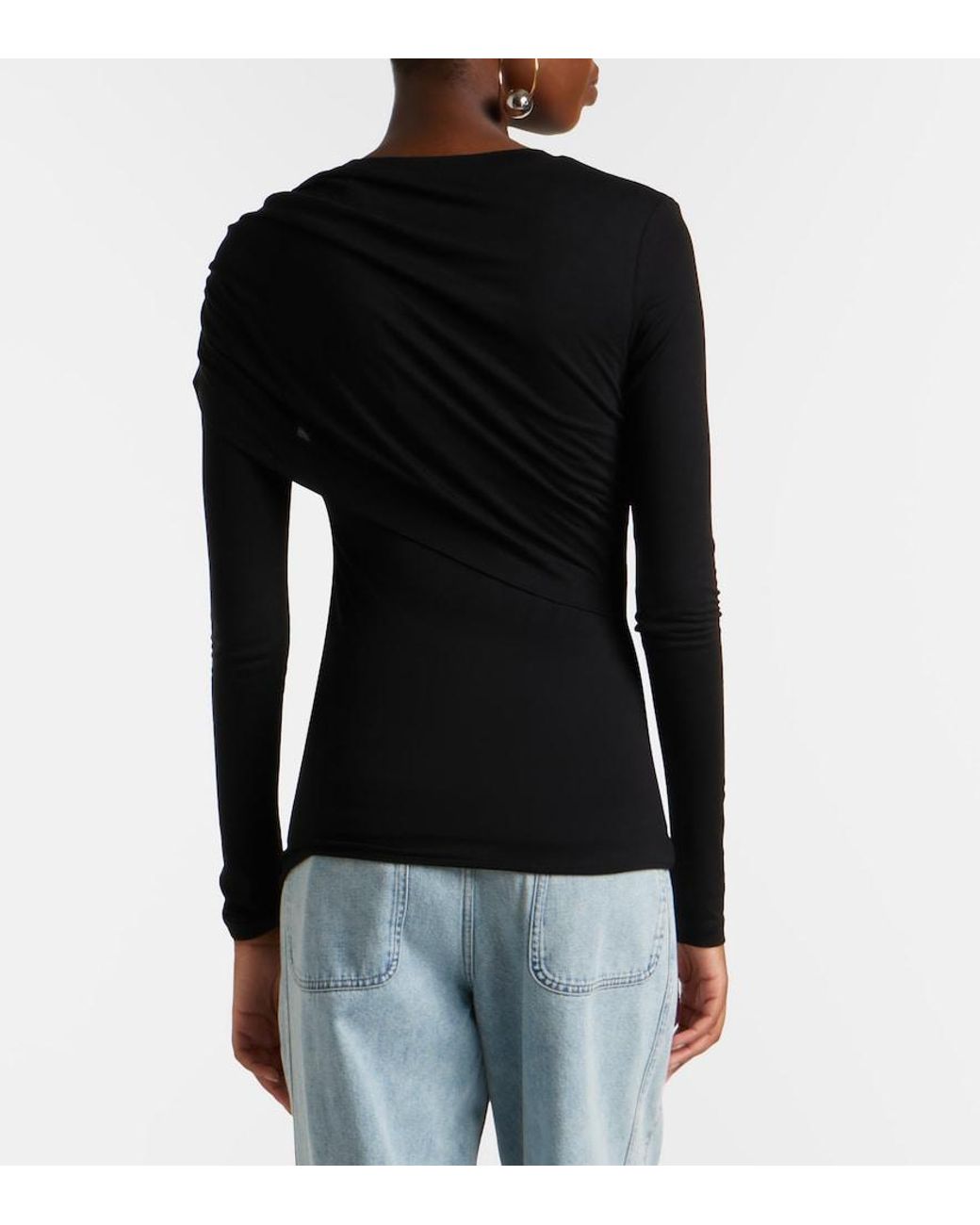 Isabel Marant Black Dressi Draped Jersey Top