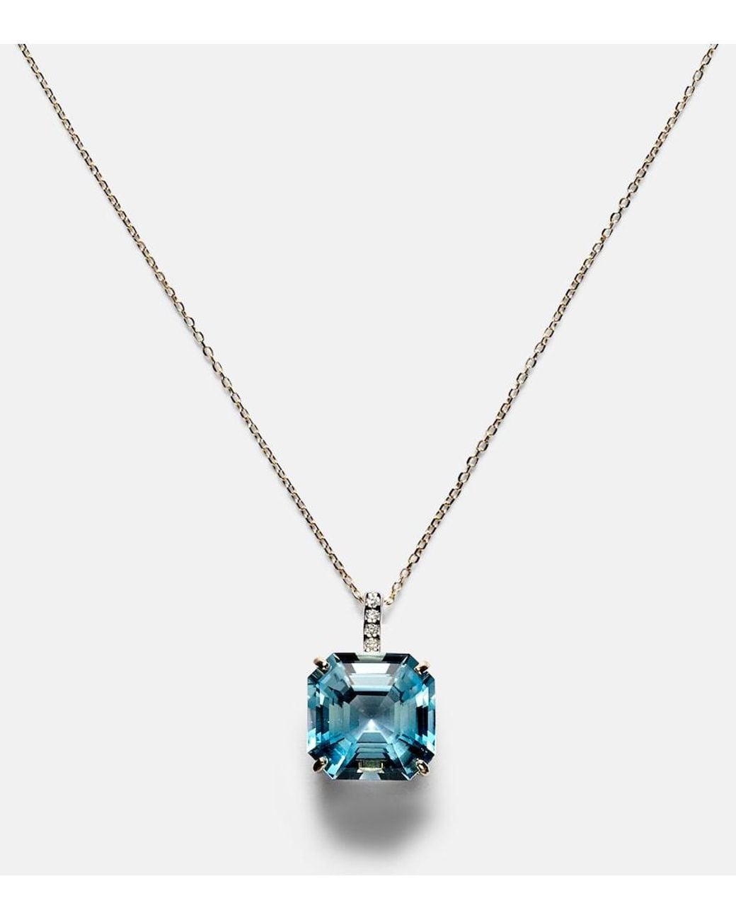 Mateo White 14Kt Necklace With Topaz And Diamonds