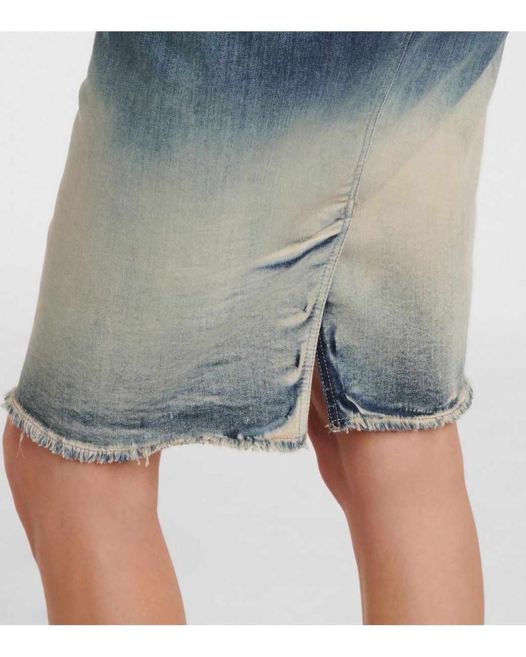 Rick Owens Blue Athena One-Shoulder Denim Midi Dress