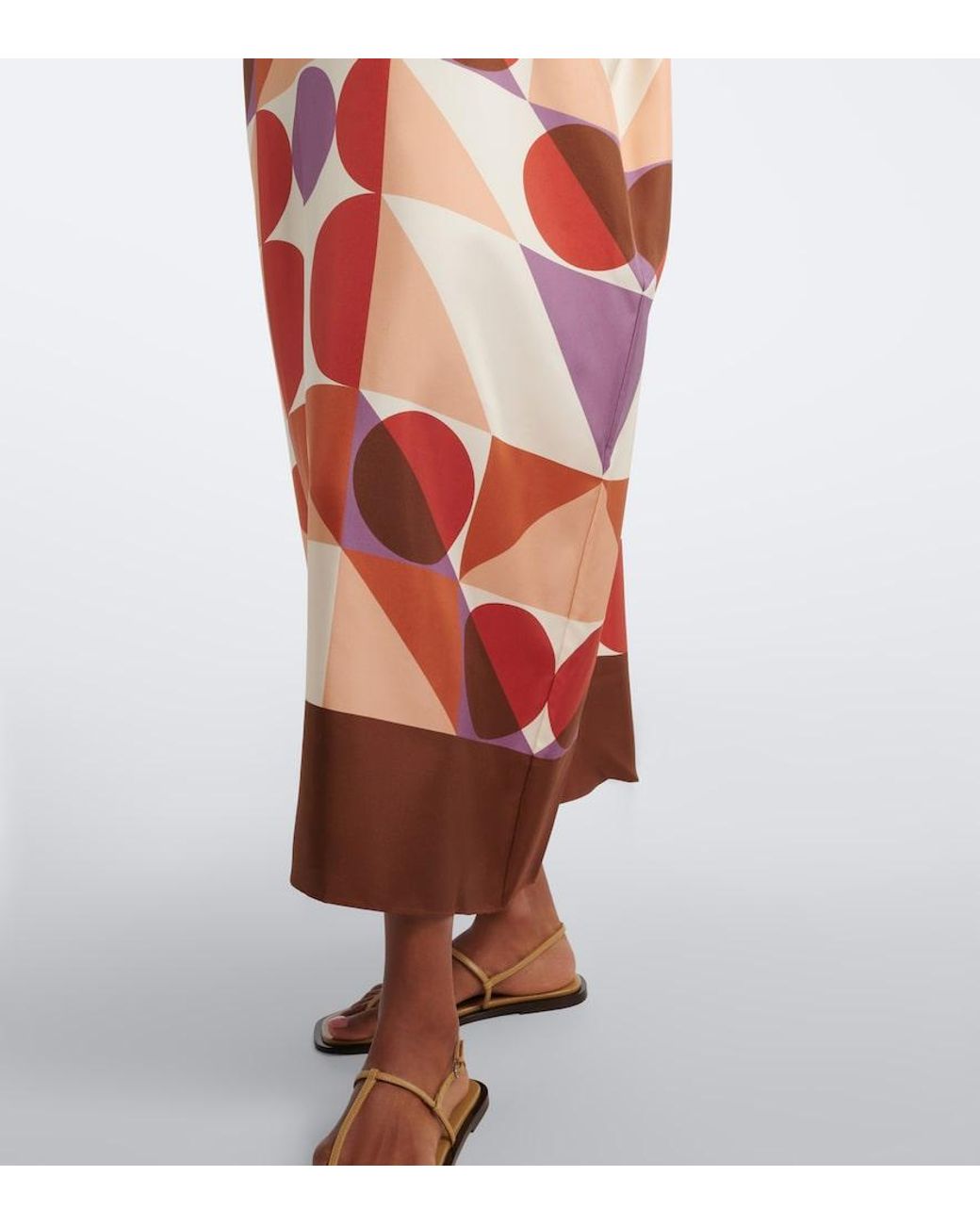 Eres Red Berry Printed Silk Twill Kaftan