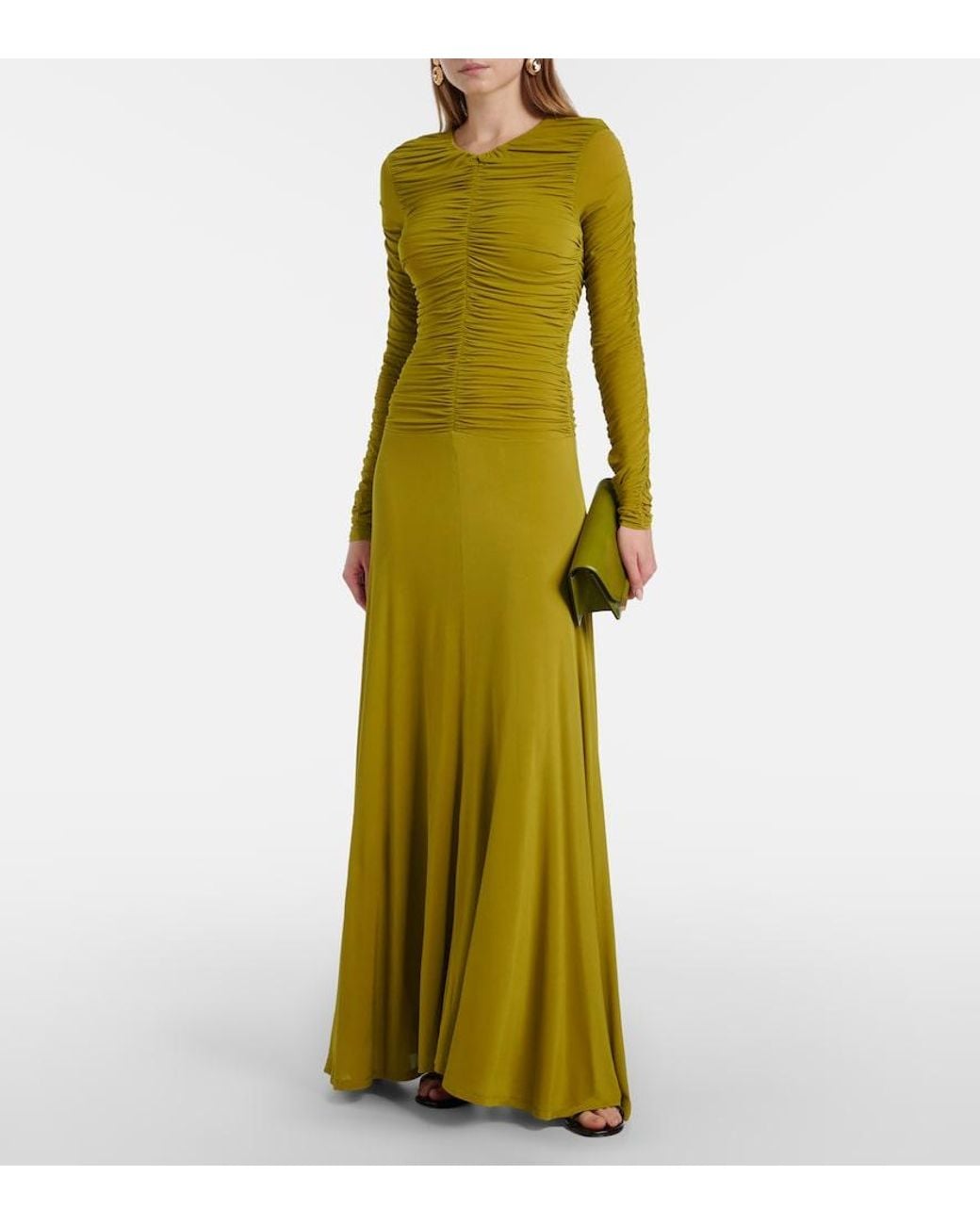 TOVE Green Eira Gathered Maxi Dress