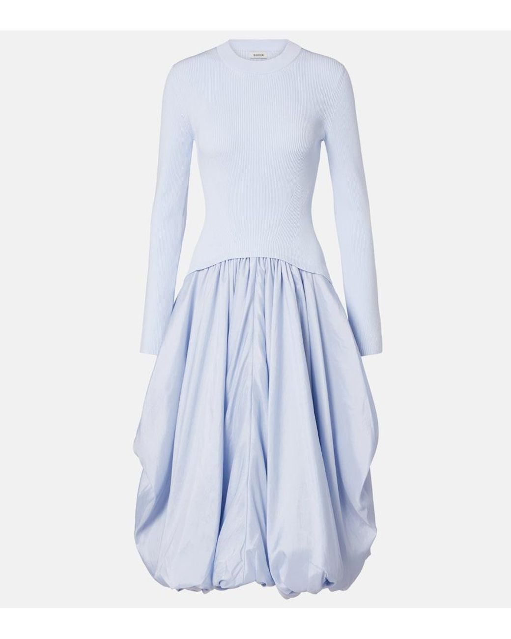 Jonathan Simkhai Blue Kenlie Taffeta-Trimmed Midi Dress