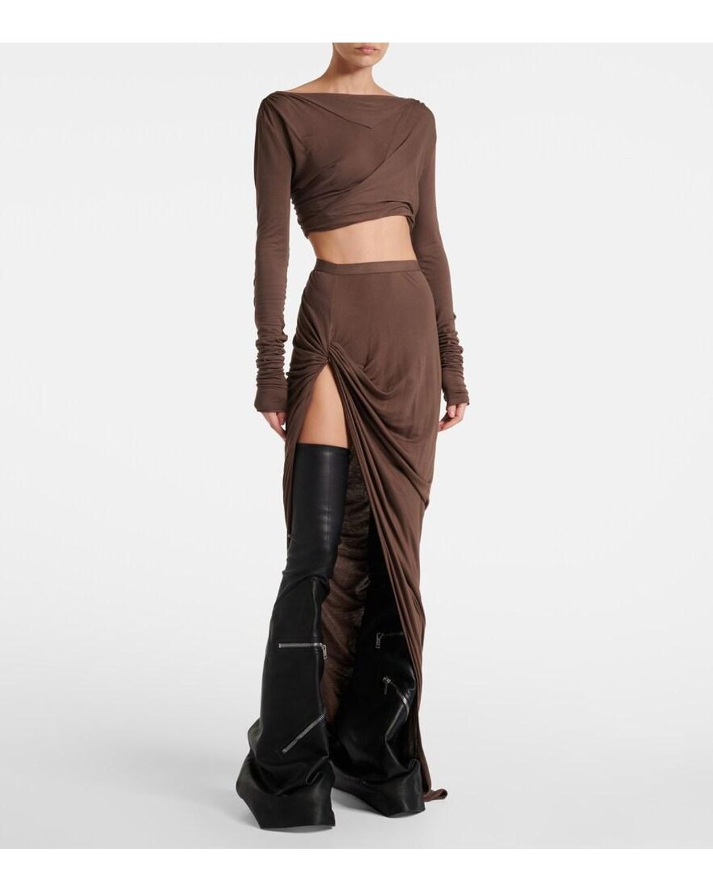 Rick Owens Black Cargoflares Tall Boots