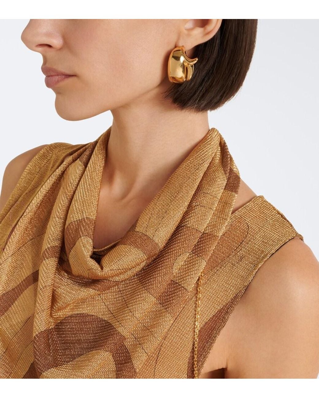 Emilio Pucci Metallic Fish Tail Earrings