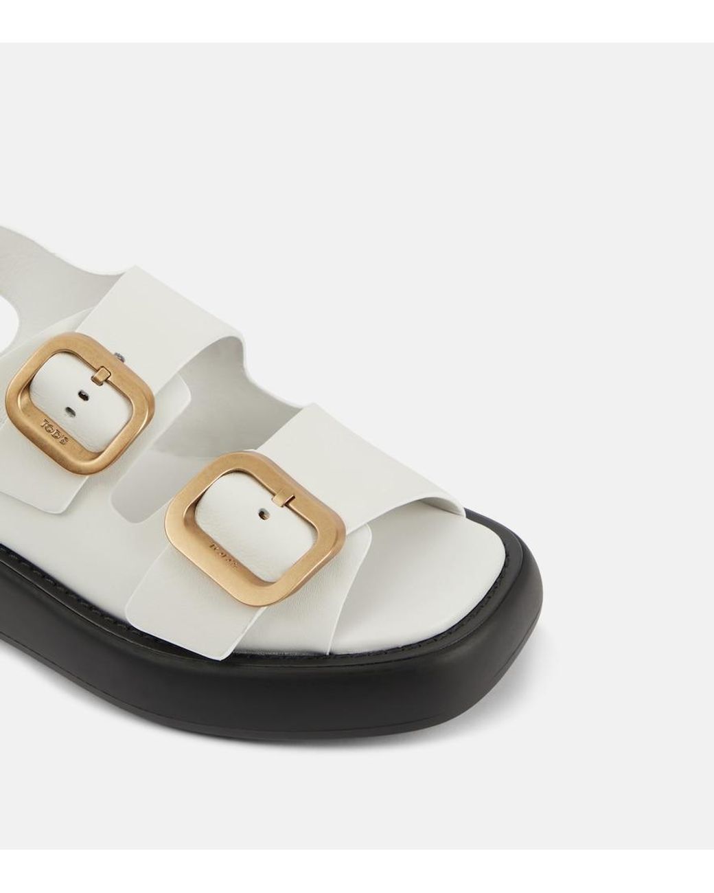 Tod's White Gomma Leather Sandals