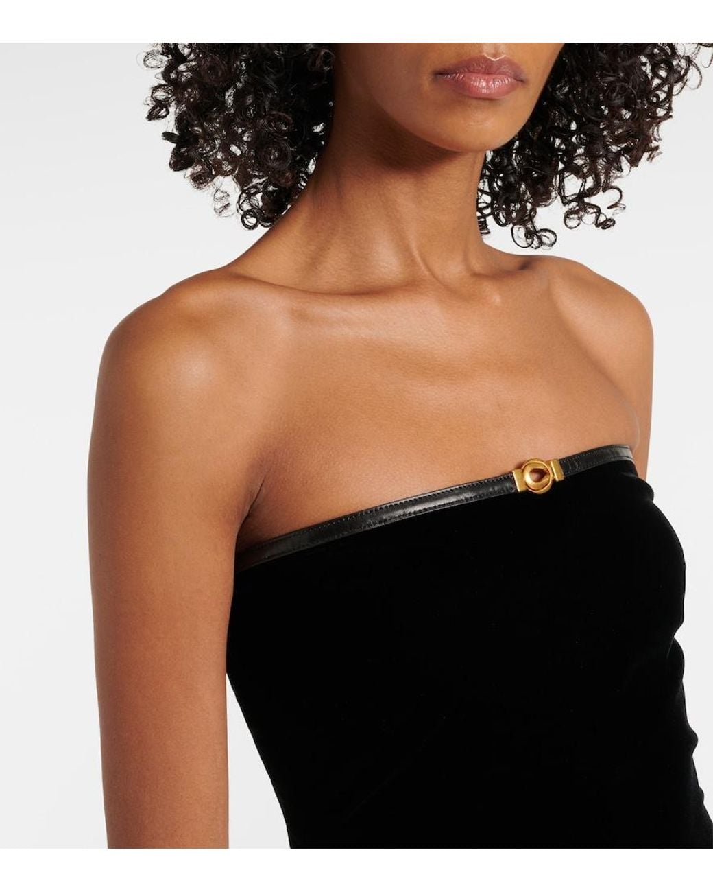 Tom Ford Black Strapless Velvet Gown