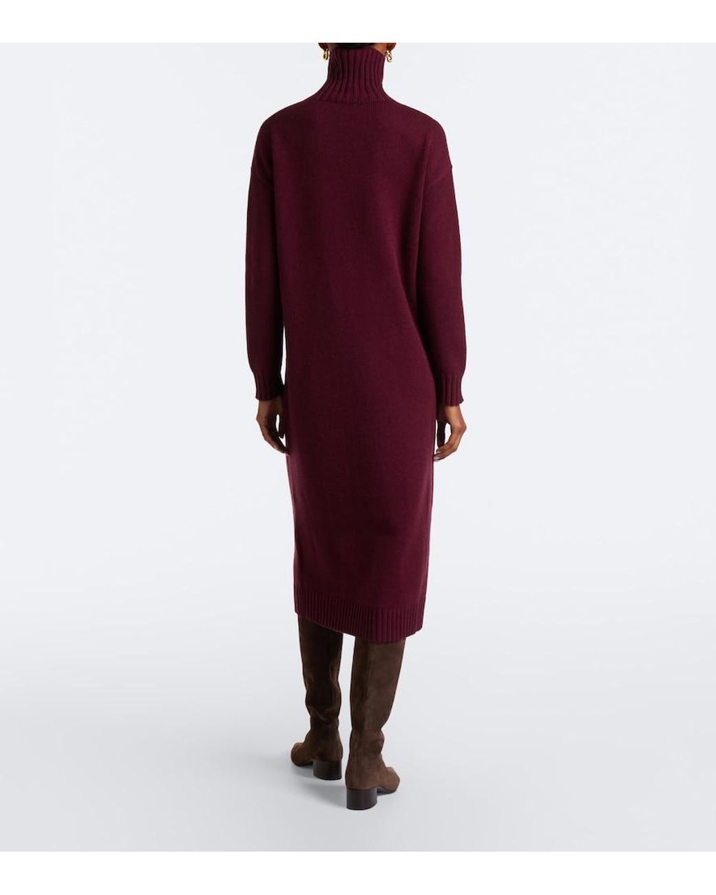 Max Mara Purple Wool And Cashmere Sweater Dress