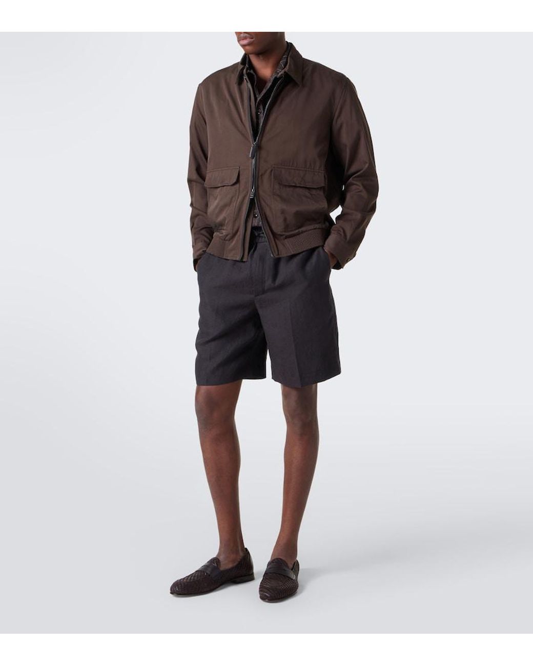 Brioni Black Appia Leather And Suede Penny Loafers for men