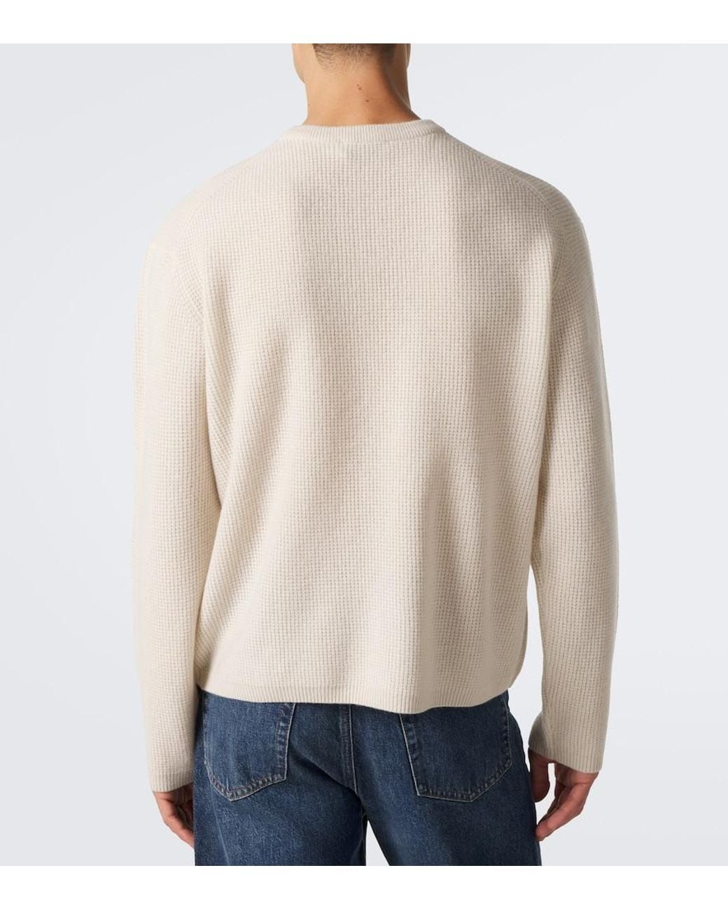 FRAME Natural Waffle-Knit Wool And Cashmere Sweater for men