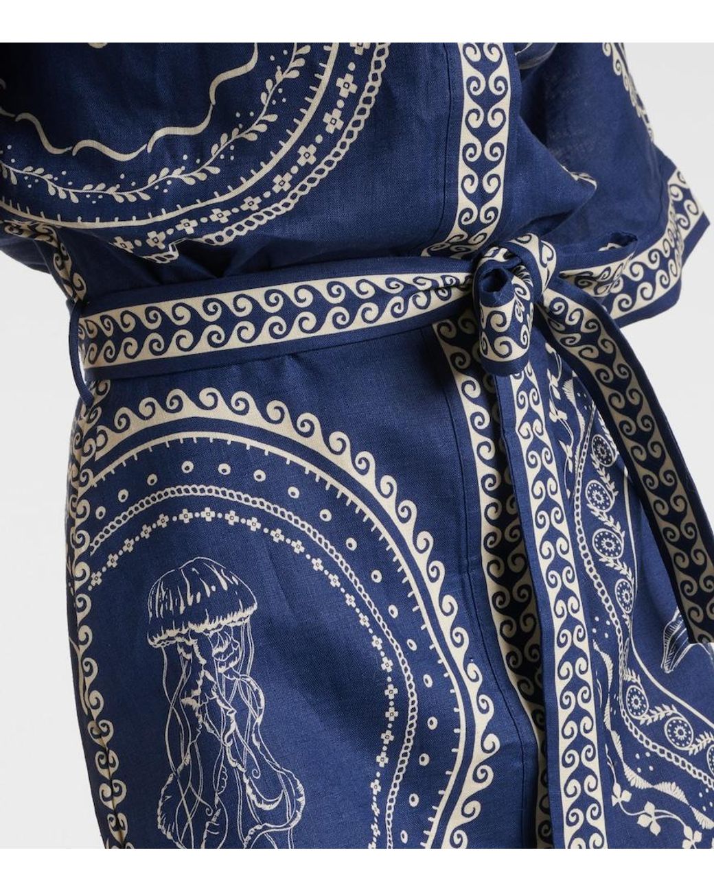 ALÉMAIS Blue Oceane Linen Minidress