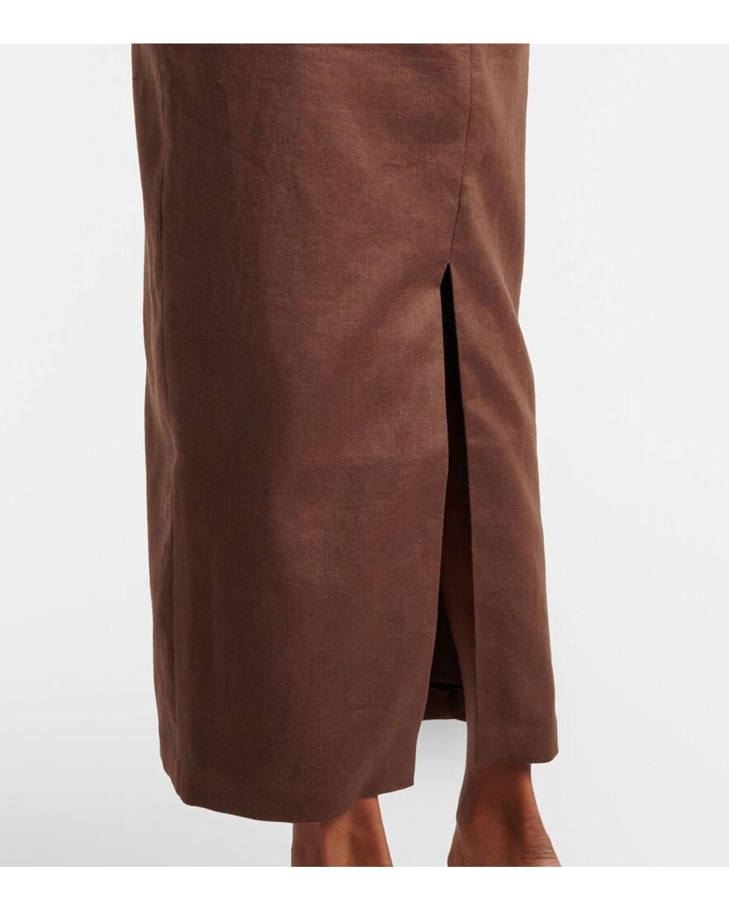 Sir Brown Evalita Linen Bustier Maxi Dress