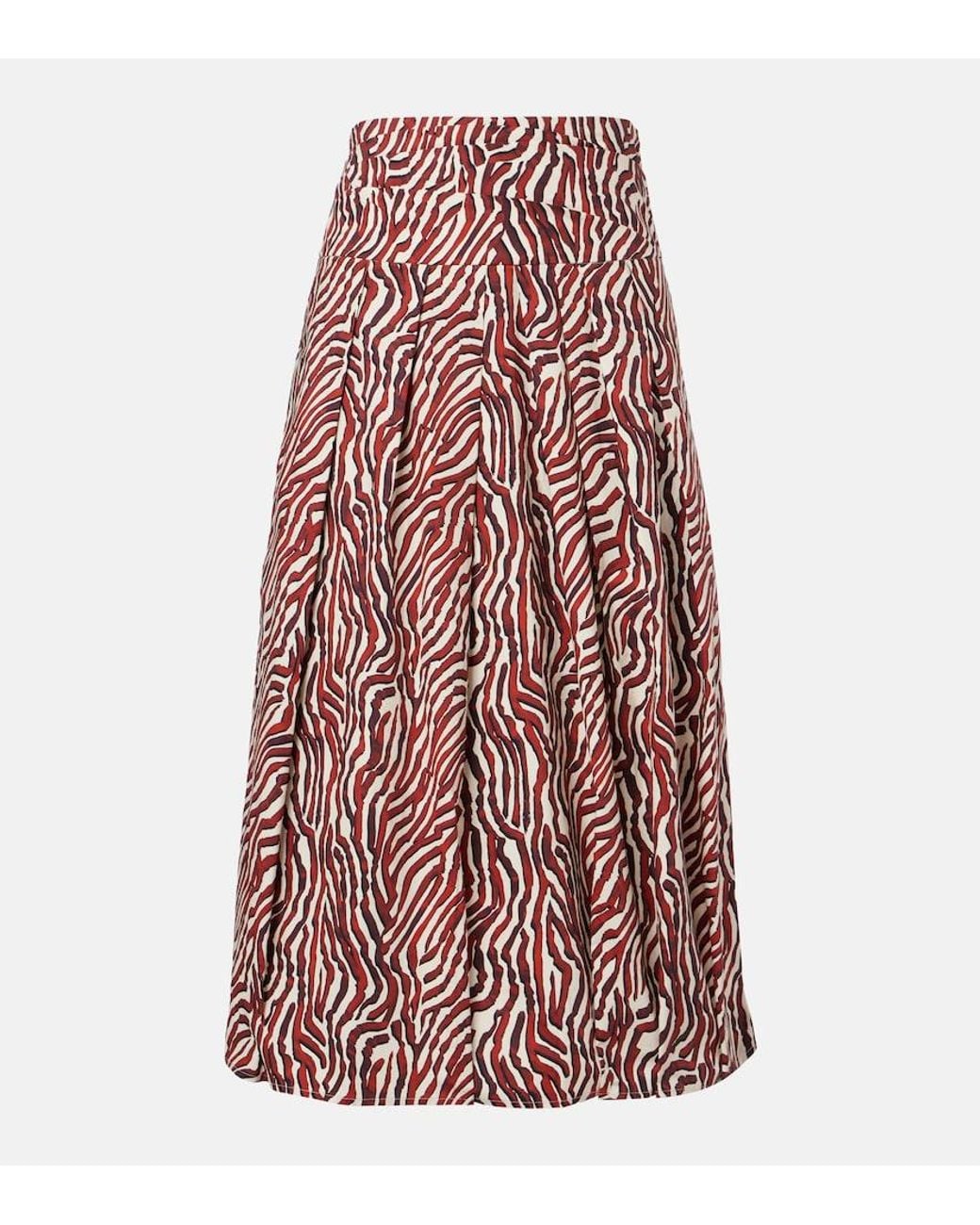 Proenza Schouler Red Label Nessa Printed Cotton-Blend Midi Skirt