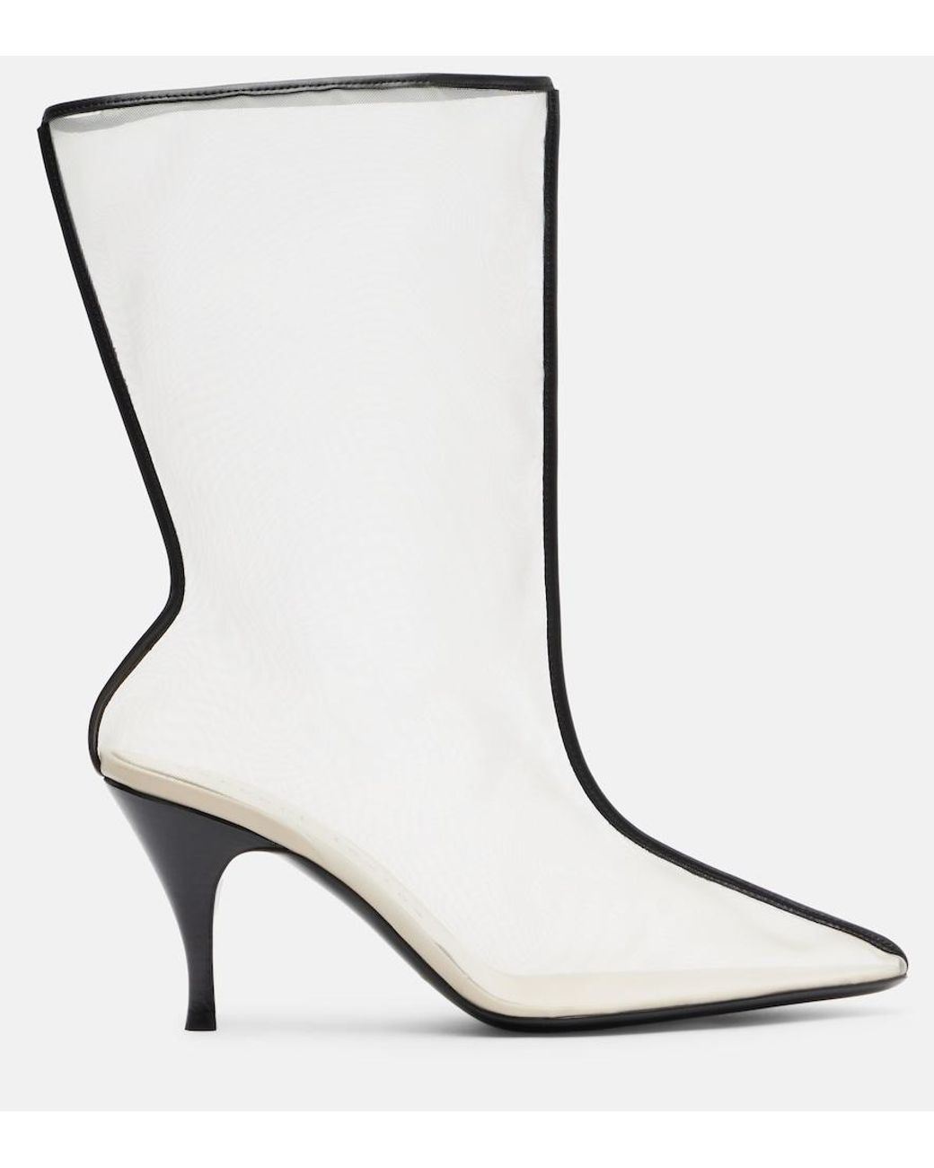 Herbert Levine White Drawing A Blank 85 Mesh Mid-Calf Boots