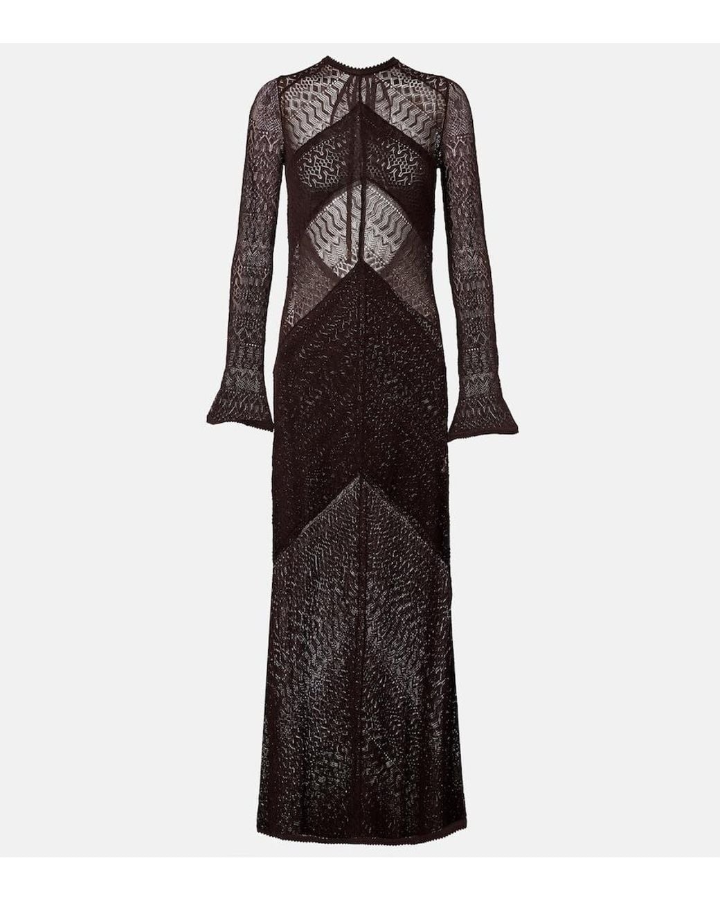 Staud Black Vera Knitted Open-Back Maxi Dress