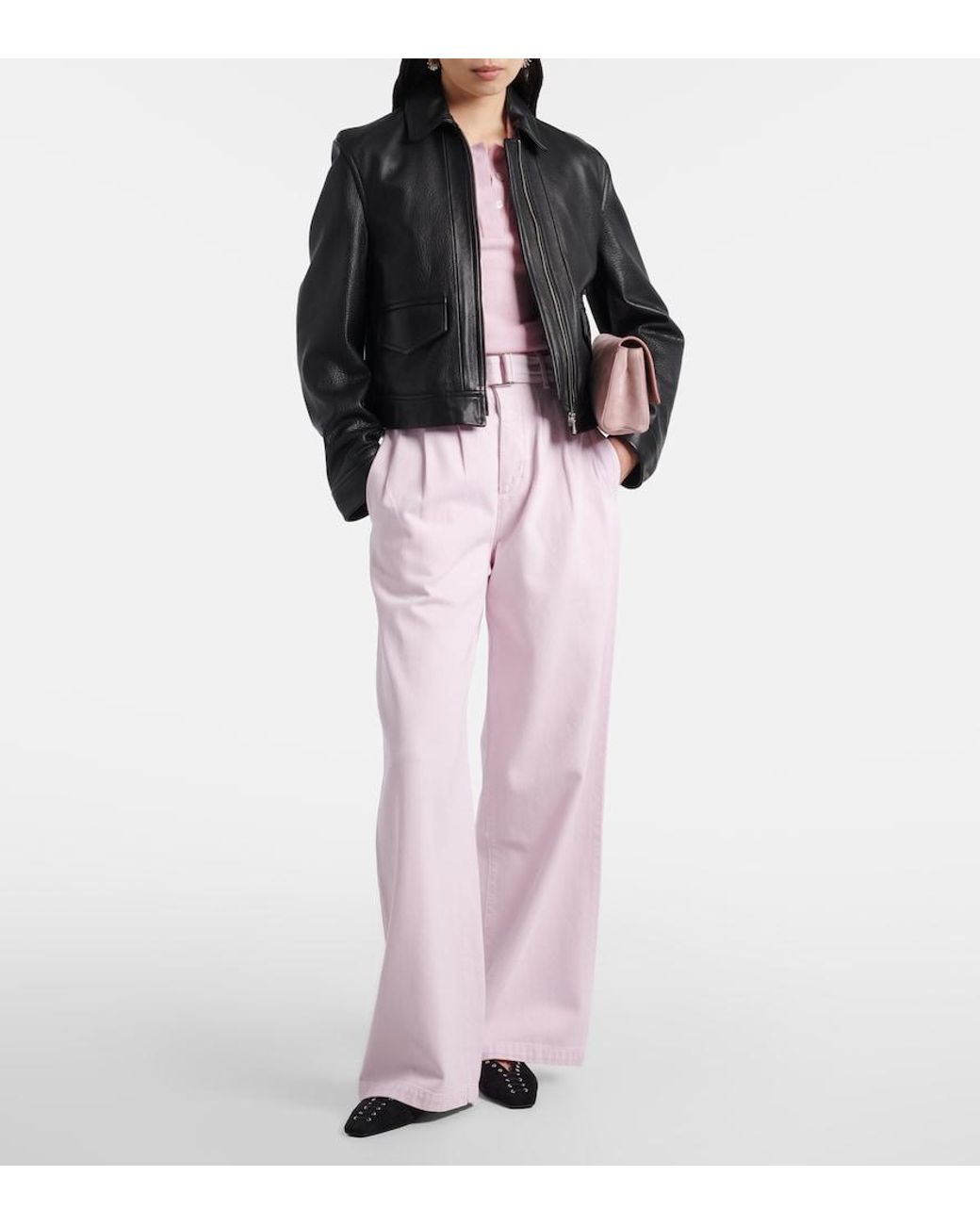 Agolde Pink X Maria Mcmanus Belted Wide-Leg Jeans
