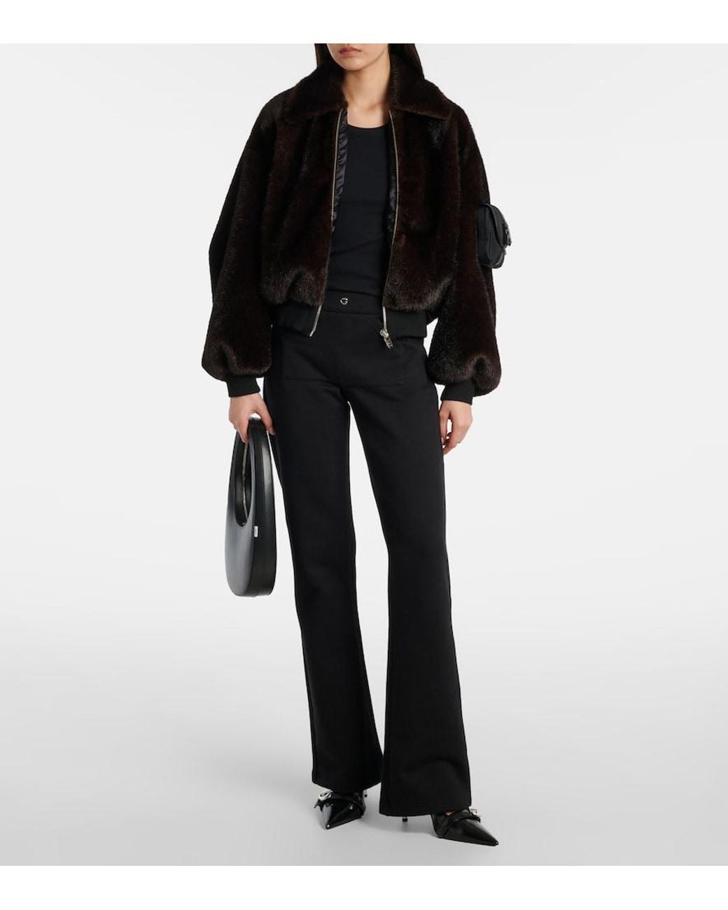Coperni Black Cropped Bomber Jacket