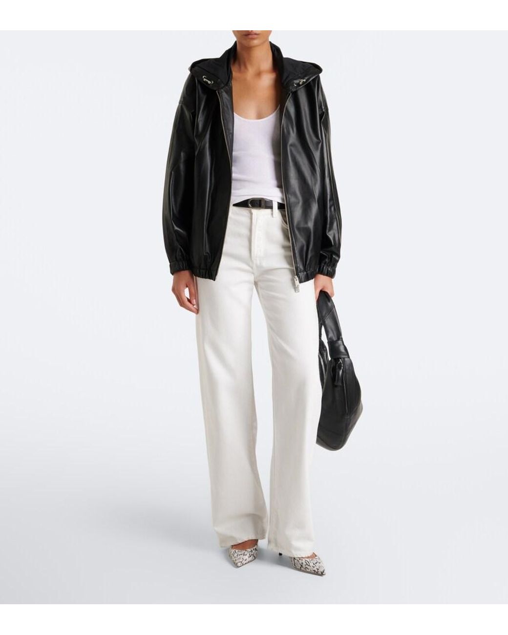 Arma Black Guisy Hooded Leather Jacket