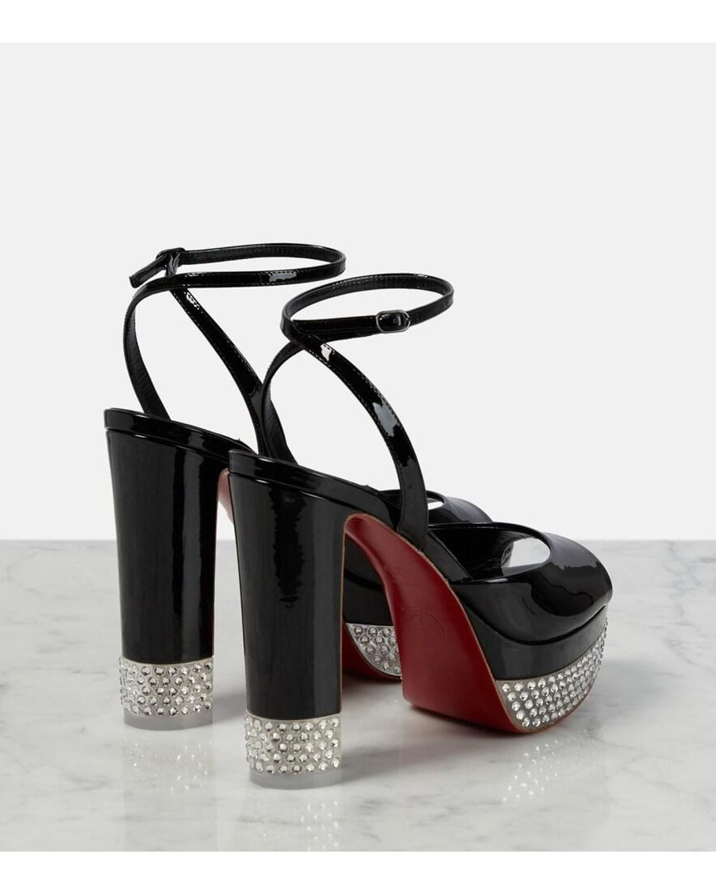 Christian Louboutin Black Cassandrina Alta 130 Embellished Sandals