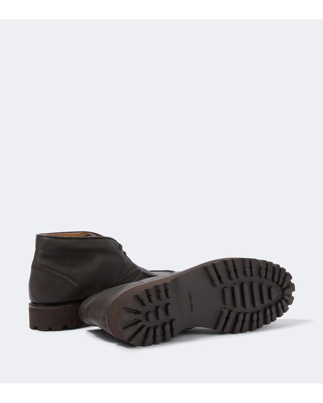 John Lobb Brown Leather Desert Boots for men