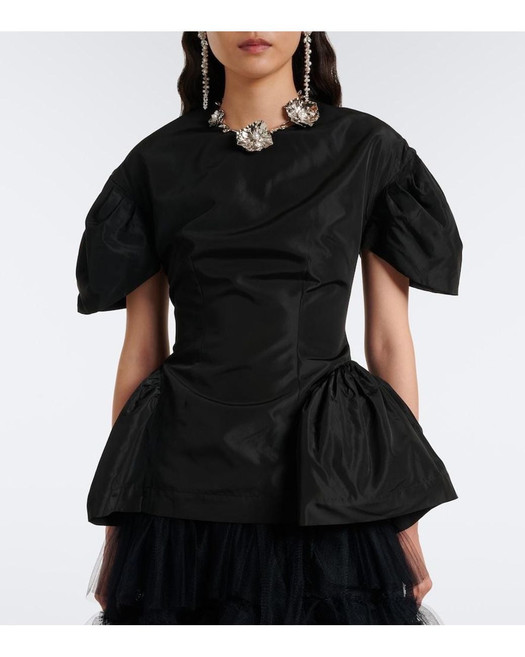 Simone Rocha Black Peplum Top