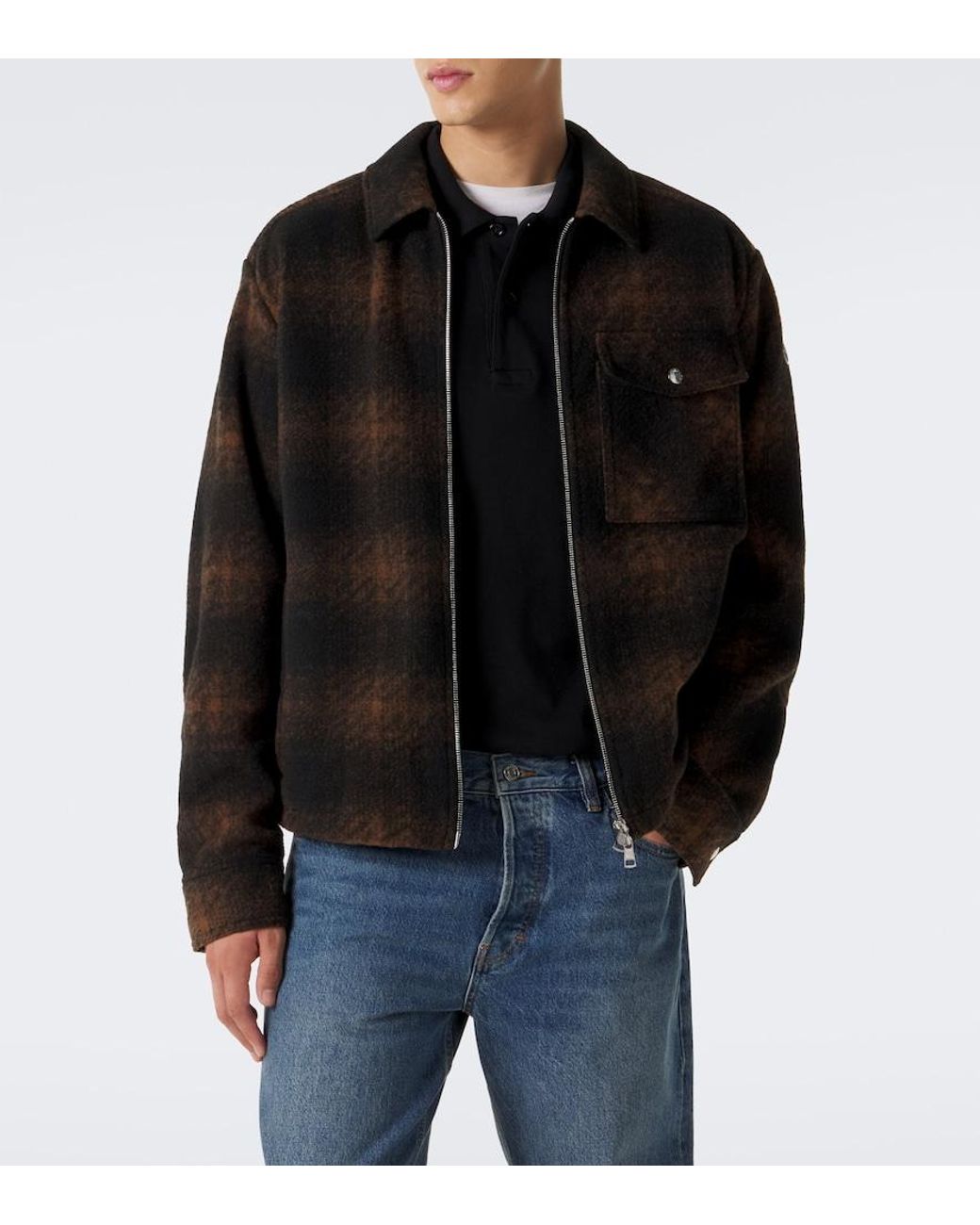 Moncler Black Archivio Checked Jacket for men