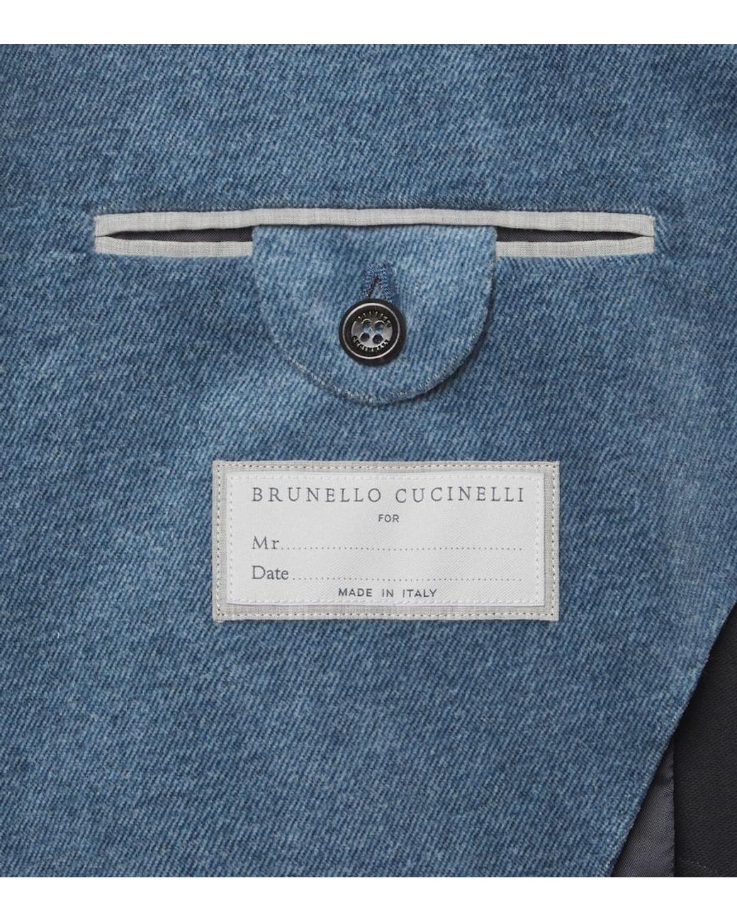 Brunello Cucinelli Blue Cotton Suit for men